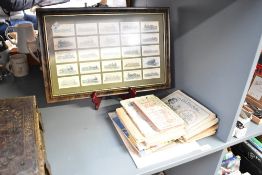 A vintage framed set of 25 Lambert and Butler cigarette cards, w46cm, sold together with a