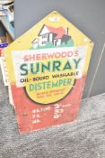 A cardboard Sherwood's Sunray advertising sign, h76cm