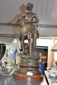 After Louis Moreau (1855-1919) an early 20th century cast and patinated metal/spelter figure,
