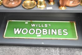 A vintage Will's Woodbines enamelled advertising sign, 71cm x 23cm