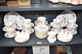 A Royal Albert Lavender Rose pattern fine bone china tea service decorated with pink foliage on a
