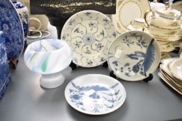 A 19th century Chinese Tek Sing Cargo porcelain dish decorated with blue and white floral
