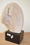 After David Fisher, a 1980s cast sculpture 'Stagazer' with ebonised base 35cm small flake to hair