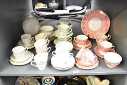 A Melba Bone China part tea service, decorated with floral patterns on a white ground, (17), sold