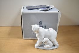 A large Lladro porcelain 'Artic Family' polar bear group, model number 6745, boxed.