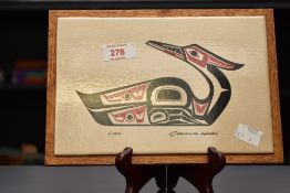 After Clarence A. Wells (contemporary), A framed art tile depicting native bird, signed bottom