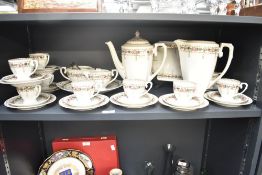 A MZ Altrohlaw GMR Czechoslovakia coffee set, having a floral and gilt design, comprising two coffee