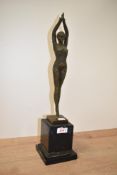 After Demetre H. Chiparus 'The Starfish Dancer' a pattenated metal study of a female dancer on