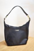Gucci Hobo bag in black textured leather, gold metal hardware and logo plate, detachable shoulder