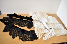 A quantity of antique and vintage crochet haberdashery and lace edging, comprising 10 lengths,