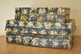Four 1950's Marshall & Snelgrove, Harrogate floral design card dress boxes, perfect decorators