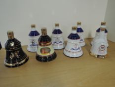Eight Wade Bell's Whisky Bells, 1991 Year of the Sheep, 1988 Princess Beatrice x4, 1990 Princess Eu