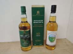 Two bottles of Whisky, House of Commons Speaker Bercow's 10 Year Old Single Malt Scotch, bottled