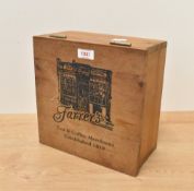 A decorative Farrer's Tea & Coffee Merchants pine box 12cm x 25cm x 24.5cm