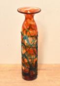 An attractive and eye catching Mdina art glass vase, having a flared rim and cylindrical body in