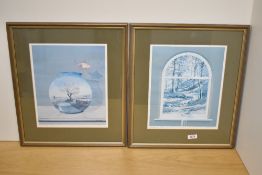 After Neil Simone (British b.1947) two limited edition colour prints, Worlds Quiet 595/754 and