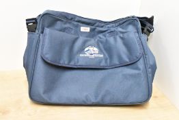 A Rocky Mountaineer Railtours (Canada) blue material holdall/shoulder bag with embroidered logo,