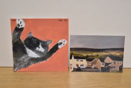 Sarah Evans (British contemporary) watercolour on card 'Barry' head and front legs of the artists
