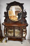A late Victorian mahogany mirror back Chiffoneir, width approx. 136cm