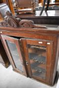 A 19th Century mahogany bookcase top