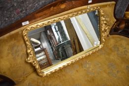A gilt frame wall mirror, approx. 70 x 36cm