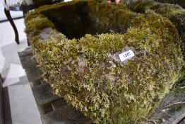 A large limestone trough, approx. 65x45cm