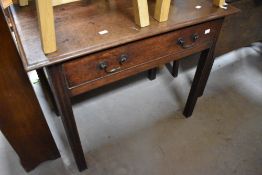 A 19th Century mahogany side table having well proportioned frieze drawer , width approx. 88cm