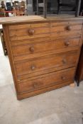 A Victorian scumbled chest of two over three drawers, width approx. 107cm