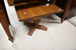 A modern hardwood chunky coffee table, approx. 70 x 70cm (af)
