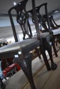 A pair of mahogany Chippendale style dining chairs