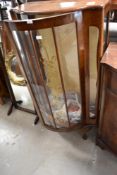 An early to mid 20th Century walnut china cabinet, height approx. 115cm