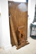 A traditional oak refectory dining table, approx. 160 x 82cm