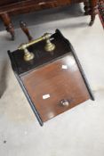 A Victorian mahogany coal purdonium