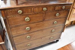 A 19th Century mahogany Scotch style multidrawer chest of drawers, width approx. 129cm