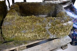 A large limestone trough, approx. 70x50cm