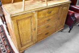 A 19th Century scumbled sideboard/dresser base, width approx. 140cm