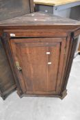 A 19th Century oak corner wall cupboard , height approx. 93cm