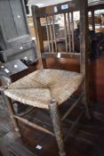 A 19th Century rush seated childs chair