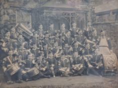 Artist unknown, black and white gelatin silver print photograph, navy or army brass band early