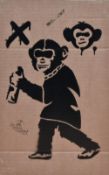 In the style of Banksy (British, b1974) limited edition graffiti stencil on cardboard, 'Dismaland