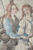 After Sandro Botticelli (c. 1445-1510) colour print of detail from 'Venus and the Three Graces