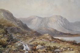 Artist unknown, 20th century English school watercolour, pastoral scene, possibly the Highlands of