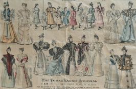 Artist unknown, etching in colours, 'The Young Ladies Journal, New Paris Fashion May 1894' within