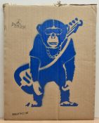 In the style of Banksy (British, b1974) limited edition graffiti stencil on cardboard, 