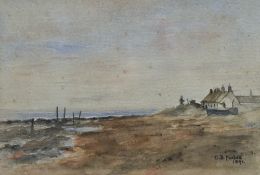 C B Forbes (19th Century) English school watercolour on paper, depicting a seaside scene with houses