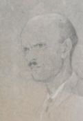 Circle of William Rothenstien (British 1872-1945) pastels, portrait of a 1930's gentleman,