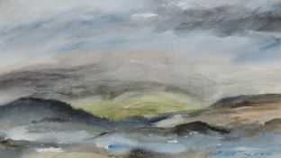 Ron Thomas (British 20th century) a group of six abstracted landscape watercolours, each signed,