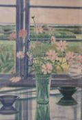 Lars Swane (Danish 1913-2002) limited edition lithograph in colours, still life white flowers and