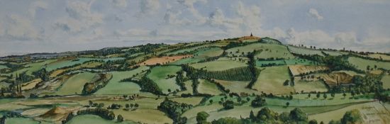 Artist unknown, a 20th century ink and watercolour entitled Ashurst Beacon, indistinctly signed,