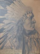 After Arthur Jule Goodman (American d.1926) monochrome print 'Chief Walks Under The Ground' age